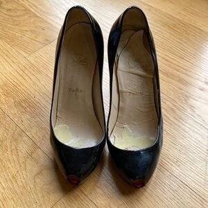 Pre-owned Christian Louboutin Peep Toe Heels, Size 37